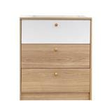 CHEST OF 3 DRAWERS FURDINI KEPT NATURAL OAK/WHITE