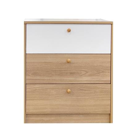 CHEST OF 3 DRAWERS FURDINI KEPT NATURAL OAK/WHITE