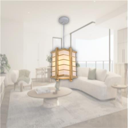 BRIGHT OBJECTIVE PENDANT LAMP 16877 120CM BROWN WHITE