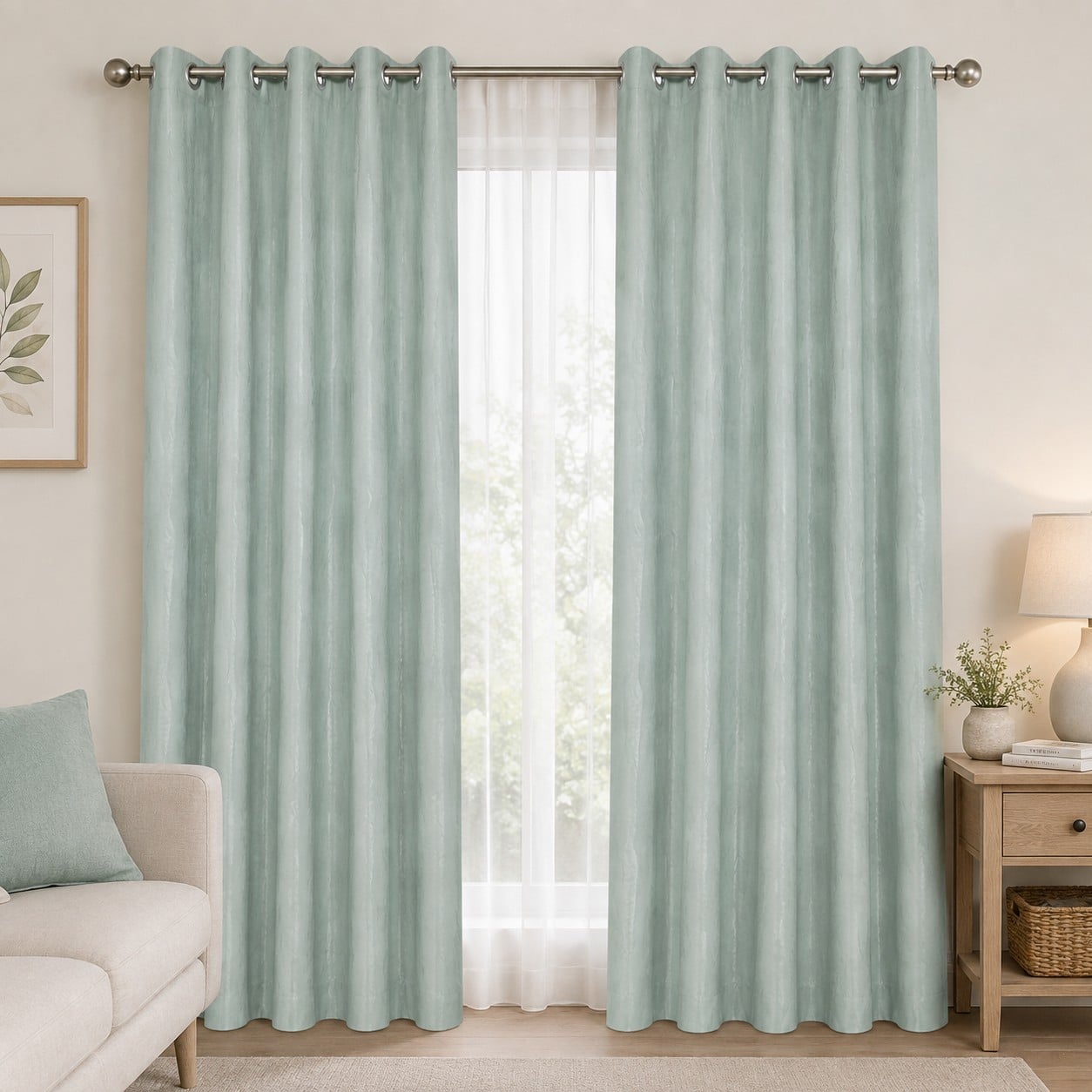 HOME LIVING STYLE DIM OUT CURTAIN EYELET SAPHIRA 200X250CM GRAY