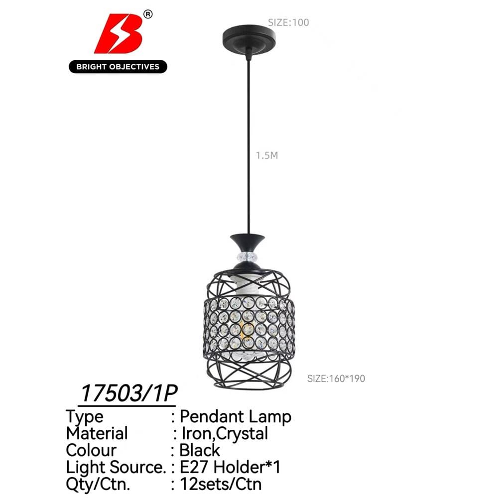 BRIGHT OBJECTIVE PENDANT LAMP 17503/1P 120CM BLACK