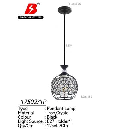 BRIGHT OBJECTIVE PENDANT LAMP 17502/1P 120CM BLACK