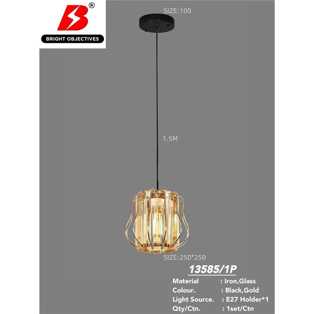 BRIGHT OBJECTIVE PENDANT LAMP 13585/1P 120CM GOLD