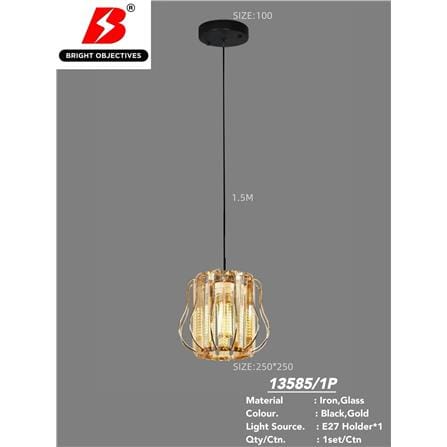 BRIGHT OBJECTIVE PENDANT LAMP 13585/1P 120CM GOLD