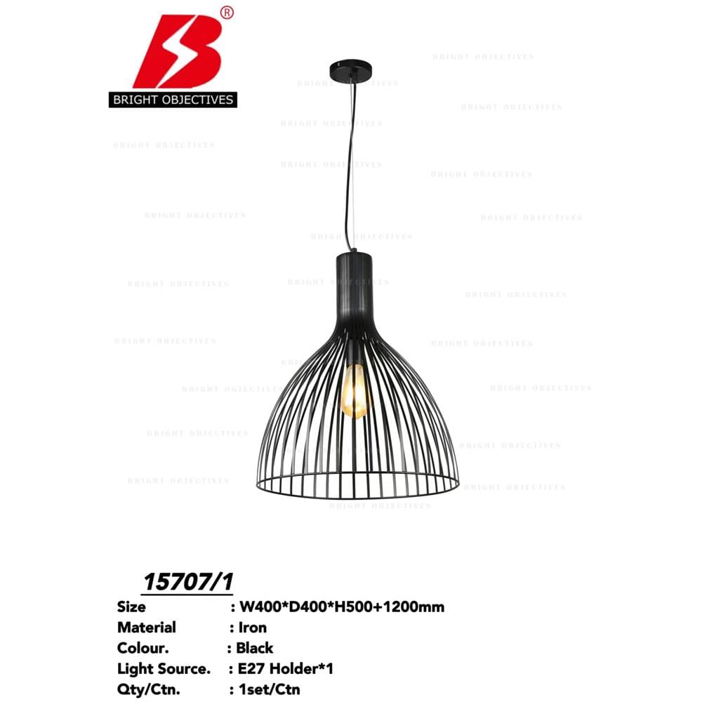 BRIGHT OBJECTIVE PENDANT LAMP 15707-1P 120CM BLACK