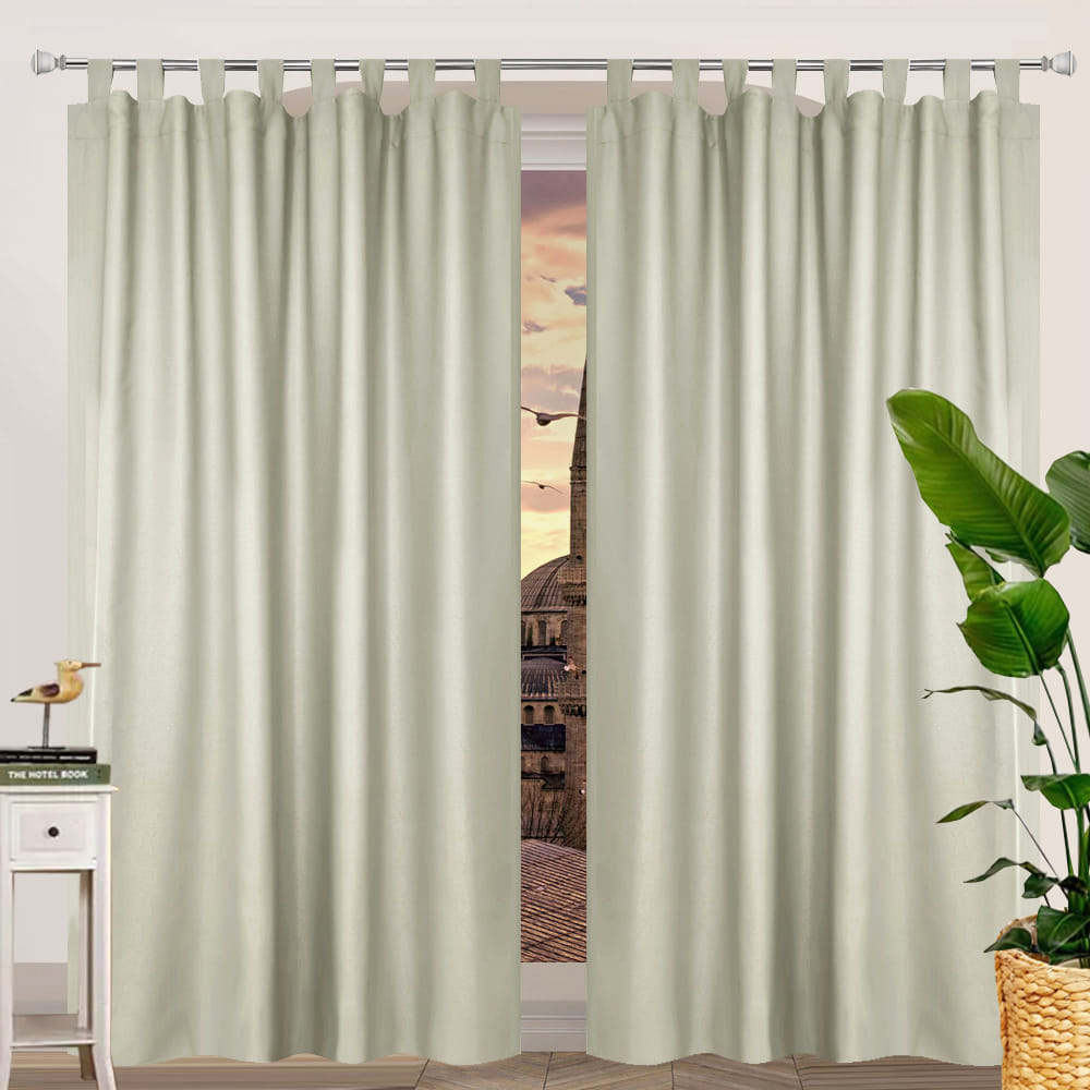 HOME LIVING STYLE CURTAIN TAB TOP JADEA 150X250CM LIGHT GRAY