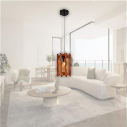 BRIGHT OBJECTIVE PENDANT LAMP 16592/1 120CM BROWN