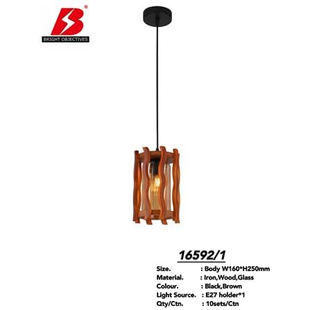 BRIGHT OBJECTIVE PENDANT LAMP 16592/1 120CM BROWN