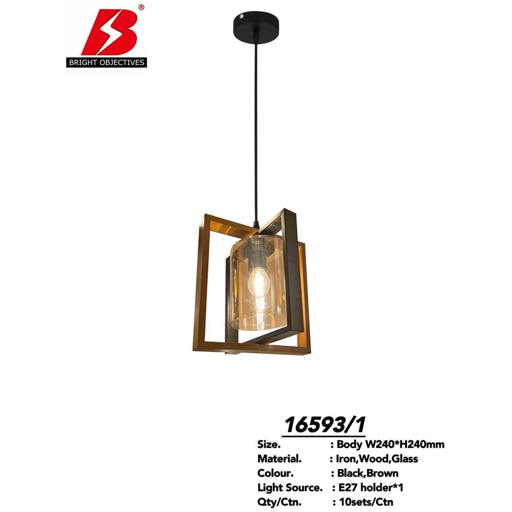 BRIGHT OBJECTIVE PENDANT LAMP 16593/1 120CM BROWN