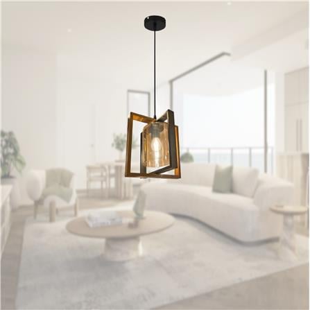 BRIGHT OBJECTIVE PENDANT LAMP 16593/1 120CM BROWN