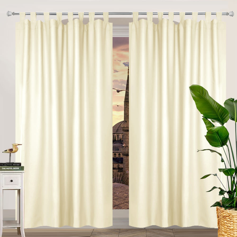 HOME LIVING STYLE CURTAIN TAB TOP JADEA 150X250CM CREAM