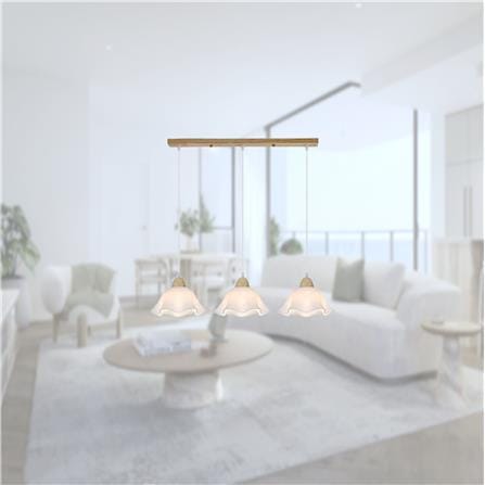 BRIGHT OBJECTIVE PENDANT LAMP 17365/3L 120CM BROWN WHITE