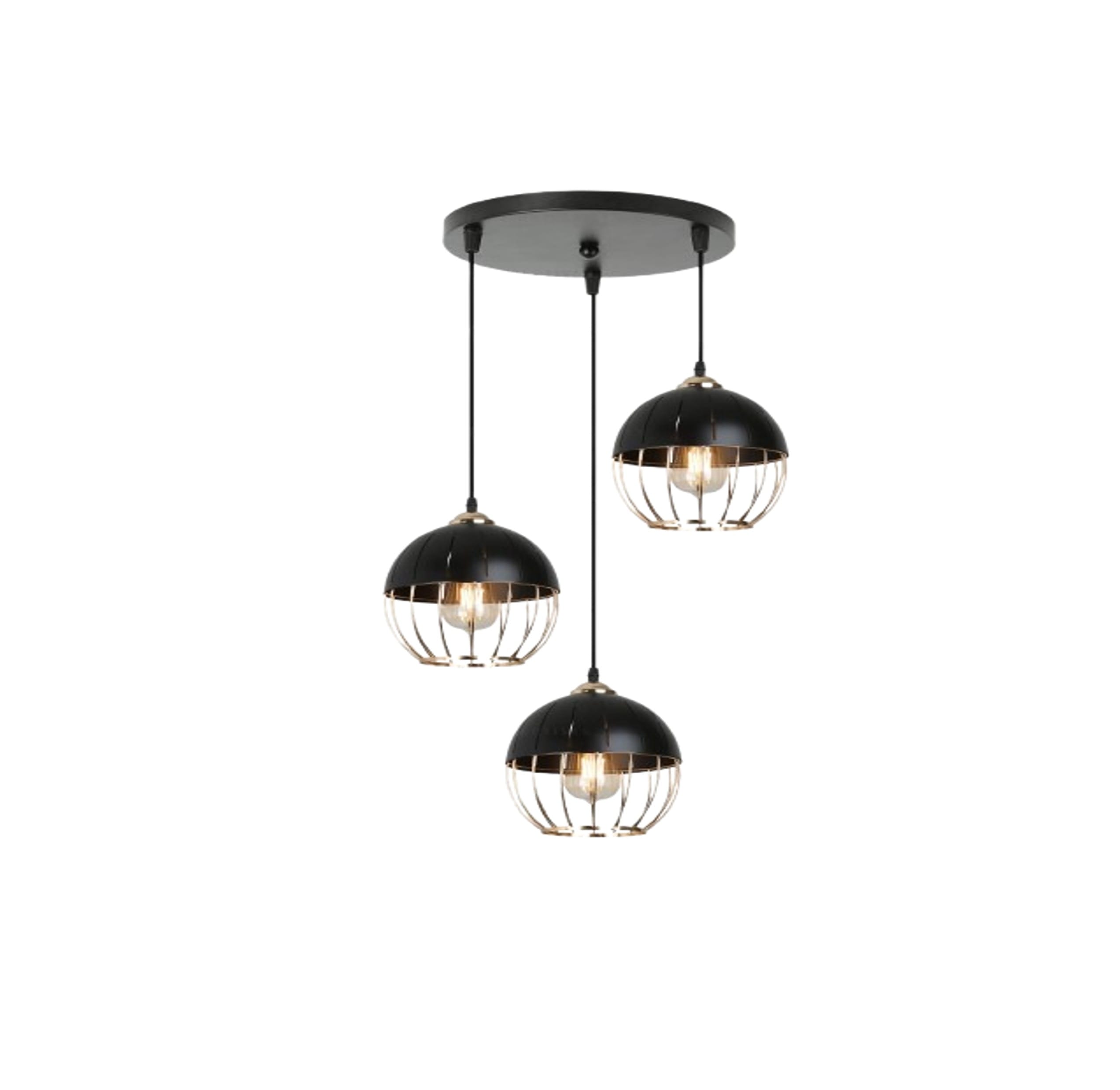 BRIGHT OBJECTIVE PENDANT LAMP 14049/3R 120CM GOLD BLACK