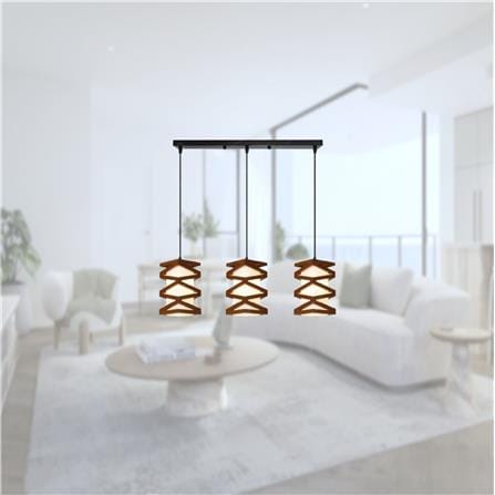 BRIGHT OBJECTIVE PENDANT LAMP 17352/3L 120CM BROWN-WHITE-BLACK