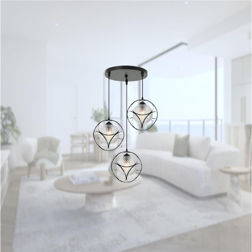BRIGHT OBJECTIVE PENDANT LAMP 17271/3R 120CM BLACK