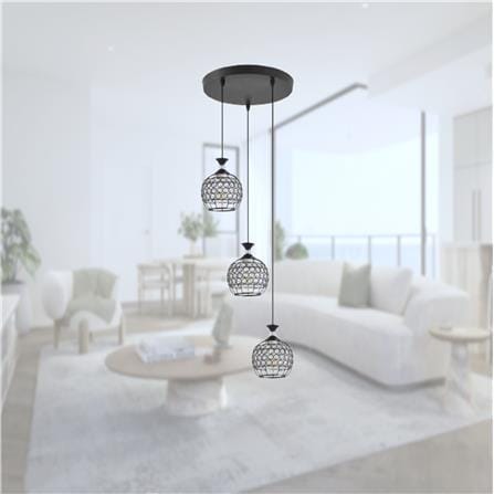 BRIGHT OBJECTIVE PENDANT LAMP 17502/3R 120CM BLACK