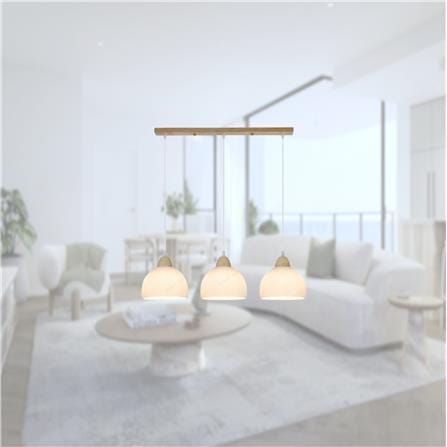 BRIGHT OBJECTIVE PENDANT LAMP 17362/3L 120CM BROWN WHITE