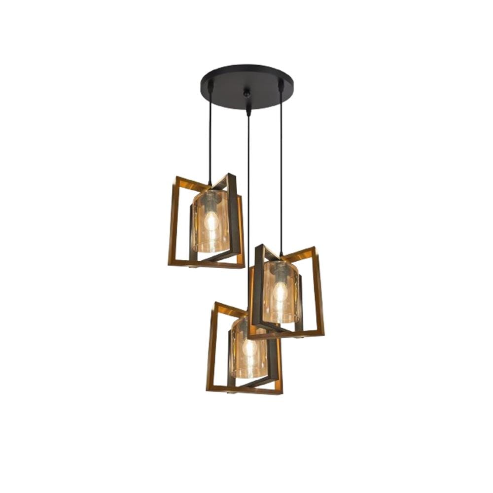 BRIGHT OBJECTIVE PENDANT LAMP 16593/3R 120CM BROWN BLACK