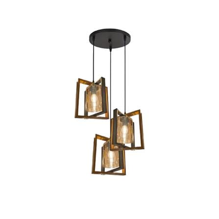 BRIGHT OBJECTIVE PENDANT LAMP 16593/3R 120CM BROWN BLACK