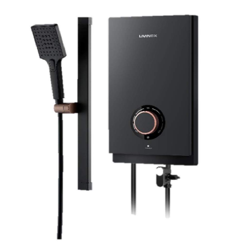 LIVINOX SHOWER HEATER DC PUMP WITH HAND SHOWER LWH-MS-DC-MB-2 MATTE BLACK