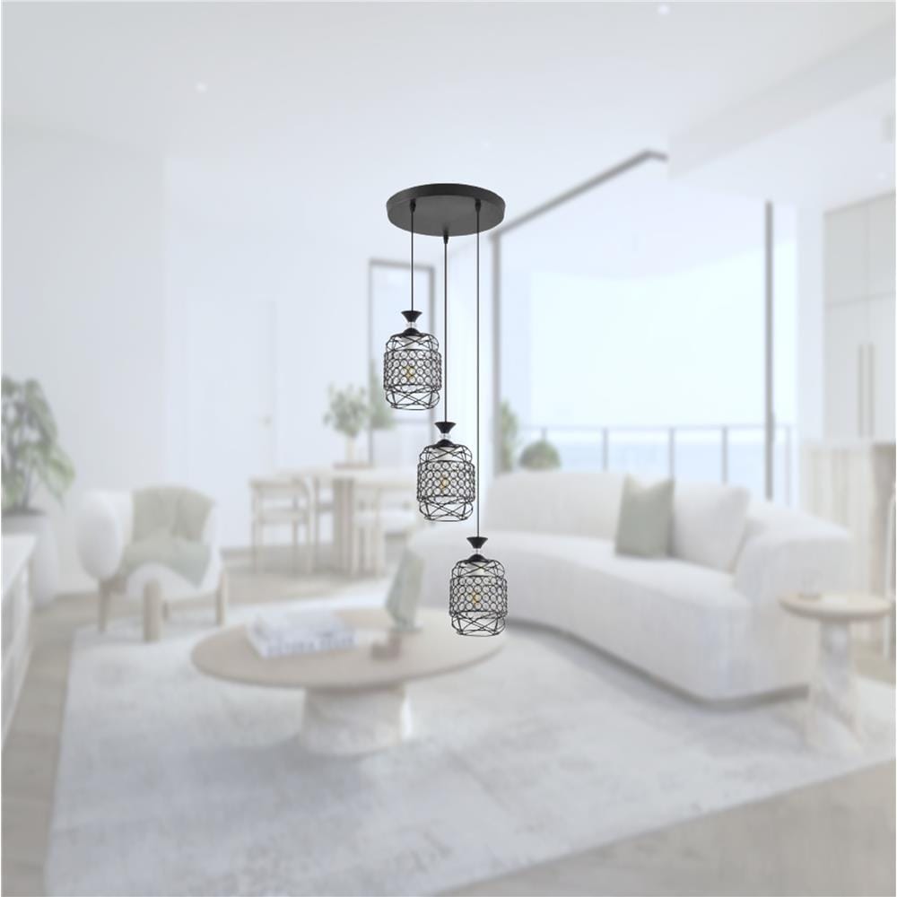 BRIGHT OBJECTIVE PENDANT LAMP 17503/3R 120CM BLACK