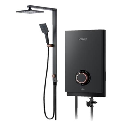 LIVINOX SHOWER HEATER DC PUMP RAIN SHOWER LWH-MS-DC-RMB-2 MATTE BLACK