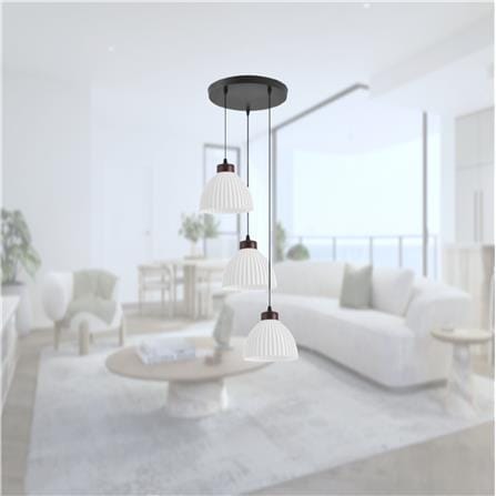 BRIGHT OBJECTIVE PENDANT LAMP 17505-3R 120CM BLACK WHITE