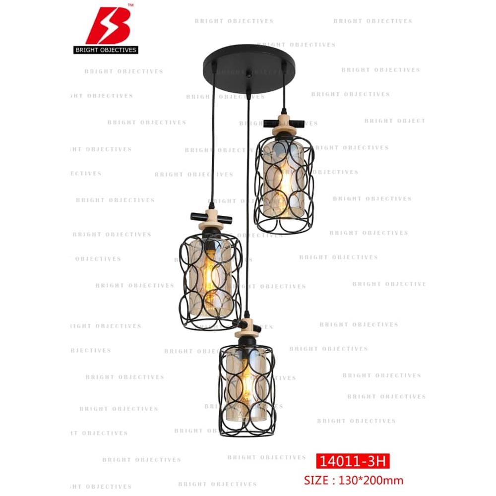 BRIGHT OBJECTIVE PENDANT LAMP 14011/3R 120CM BLACK BROWN