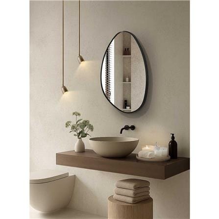 GLOREX MIRROR GLC TD5070A281(BK) TEARDROP 70X50CM BLACK