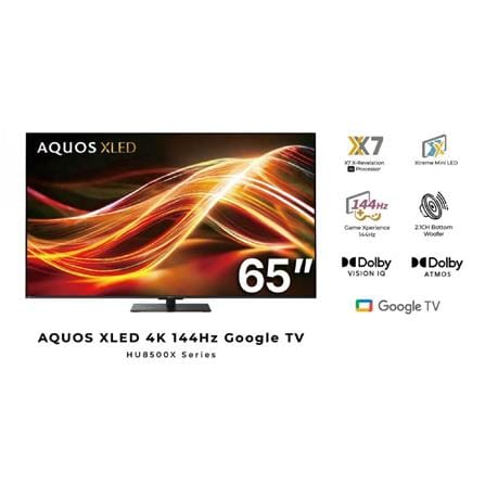 SHARP 65-INCH AQUOS TRU XLED XTREME MINI LED GOOGLE TV 144HZ 4TC65HU8500X