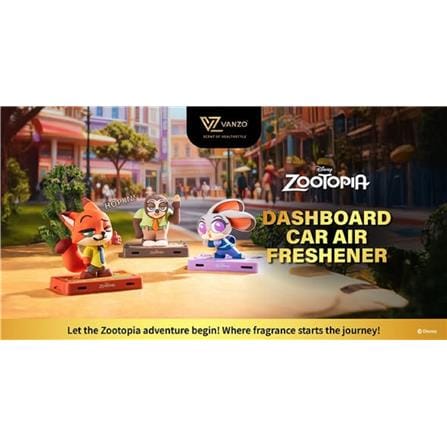 VANZO DISNEY ZOOTOPIA CAR AIR FRESHENER 17GX2 FLASH CLASSIC BLOSSOM DASHBOARD VERSION