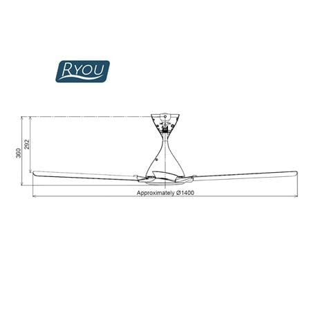 KDK CEILING FAN K14PH-WA 5B 56" WOOD ACACIA