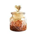 MOJOMORE GLASS JAR AMBER WITH GLASS LID HEART SHAPE 950ML