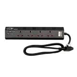 PHILIPS 4G2M 2USB-A 2USB-C TRAILING SOCKET CHP4742BA/68 BLACK