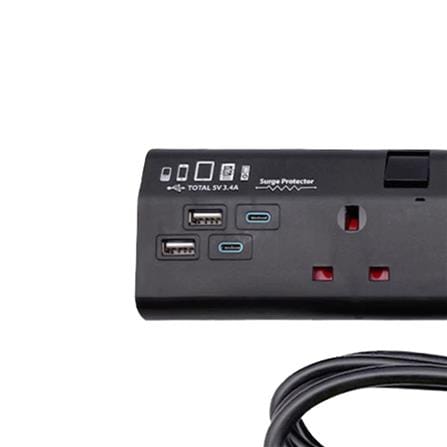 PHILIPS 4G2M 2USB-A 2USB-C TRAILING SOCKET CHP4742BA/68 BLACK