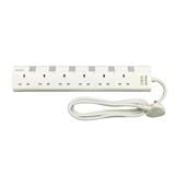 PHILIPS 6G2M TRAILING SOCKET C/W NEON/SURGE CHP3163WA/68 WHITE