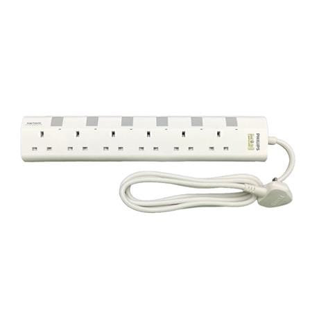PHILIPS 6G2M TRAILING SOCKET C/W NEON/SURGE CHP3163WA/68 WHITE