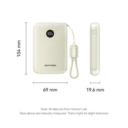 VENTION POWERBANK 10000mAh WITH BUILD-IN USB-C 22.5W BLUE FKAL0-C-TY