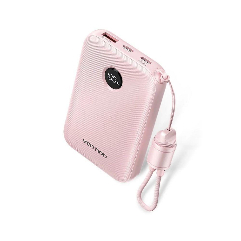 VENTION POWERBANK 10000mAh WITH BUILD-IN USB-C 22.5W PINK FKAP0-C-TY