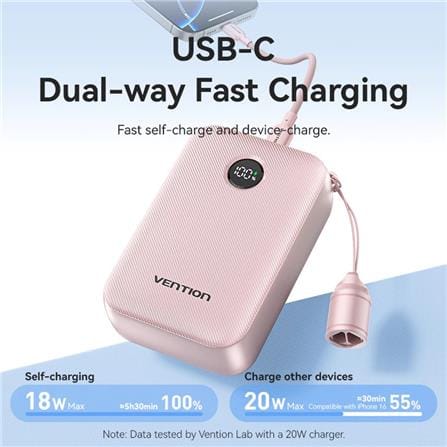 VENTION POWERBANK 20000mAh WITH BUILD-IN USB-C 22.5W BEIGE FKBN0-C-TY