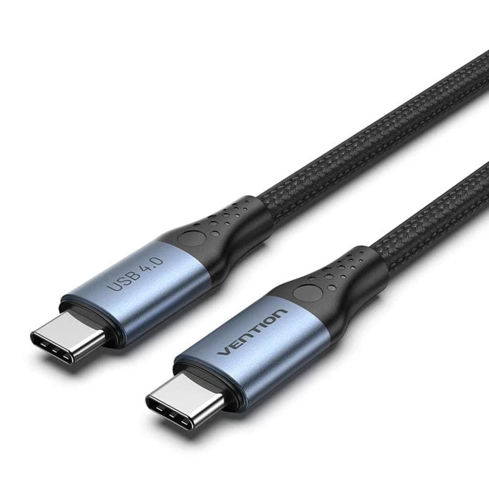 VENTION COTTON BRAIDED USB4.0 TYPE-C TO C 5A CABLE 1M GREY ALUMINIUM ALLOY TYPE
