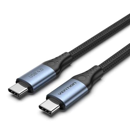 VENTION COTTON BRAIDED USB4.0 TYPE-C TO C 5A CABLE 1M GREY ALUMINIUM ALLOY TYPE