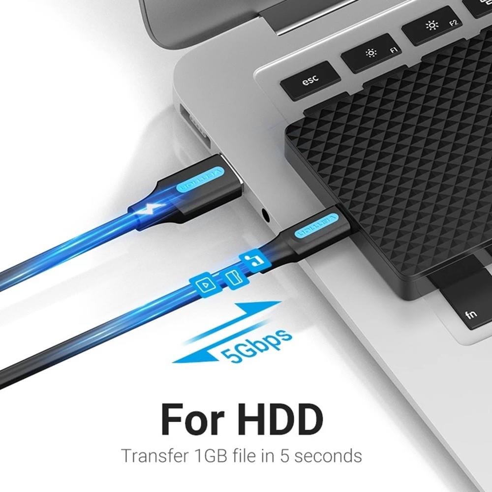 VENTION USB 3.0 TYPE-A TO TYPE-C CABLE 1.5M BLACK PVC TYPE