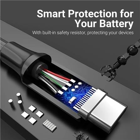 VENTION USB 3.0 TYPE-A TO TYPE-C CABLE 1.5M BLACK PVC TYPE