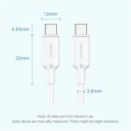 VENTION USB 2.0 TYPE-C TO TYPE-C 3A CABLE 1M BLACK PVC TYPE