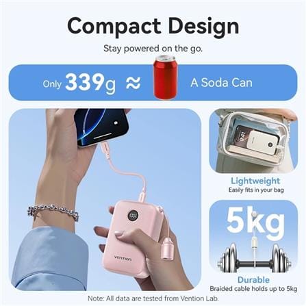VENTION POWERBANK 20000mAh WITH BUILD-IN USB-C 22.5W BLUE FKBL0-C-TY