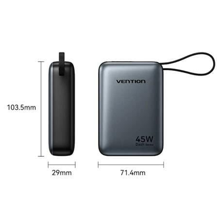 VENTION POWERBANK 20000mAh W/BUILT-IN USB-C 45W BEIGE UNIVERSAL TYPE FHGN0-TY
