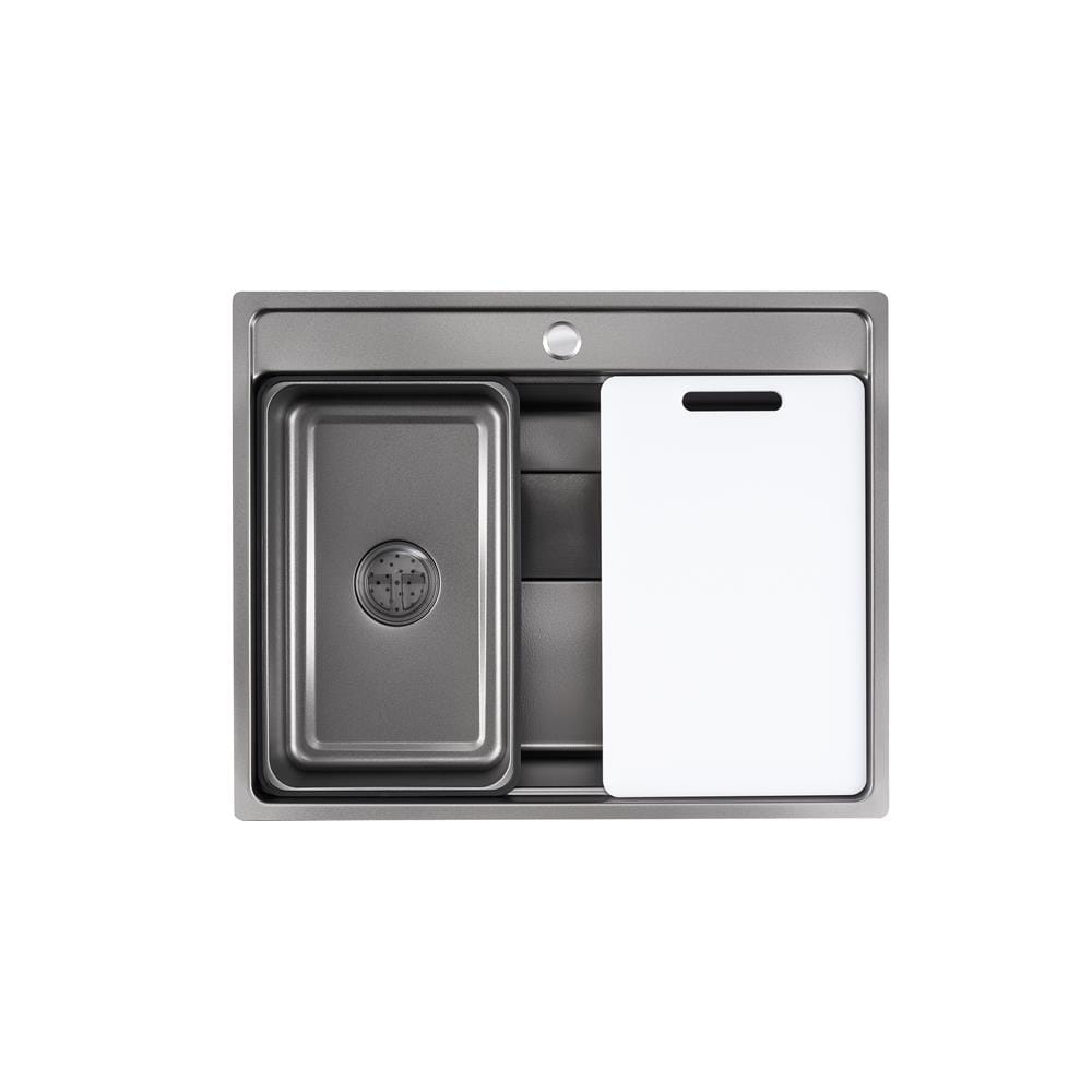 LIVINOX BUILT IN NANO LAVA MULTIFUNCTIONAL KITCHEN SINK LWS-6452VB STAINLESS STEEL 304 GUN METAL 64CM