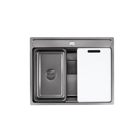 LIVINOX BUILT IN NANO LAVA MULTIFUNCTIONAL KITCHEN SINK LWS-6452VB STAINLESS STEEL 304 GUN METAL 64CM