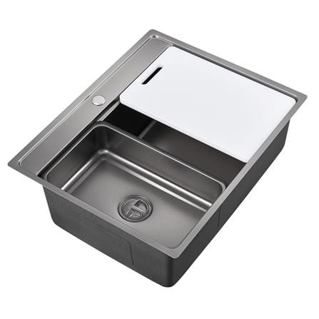 LIVINOX BUILT IN NANO LAVA MULTIFUNCTIONAL KITCHEN SINK LWS-6452VB STAINLESS STEEL 304 GUN METAL 64CM